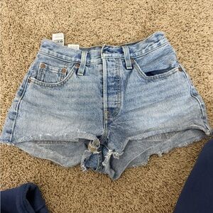 Levi's Light Blue Distressed Jean Shorts